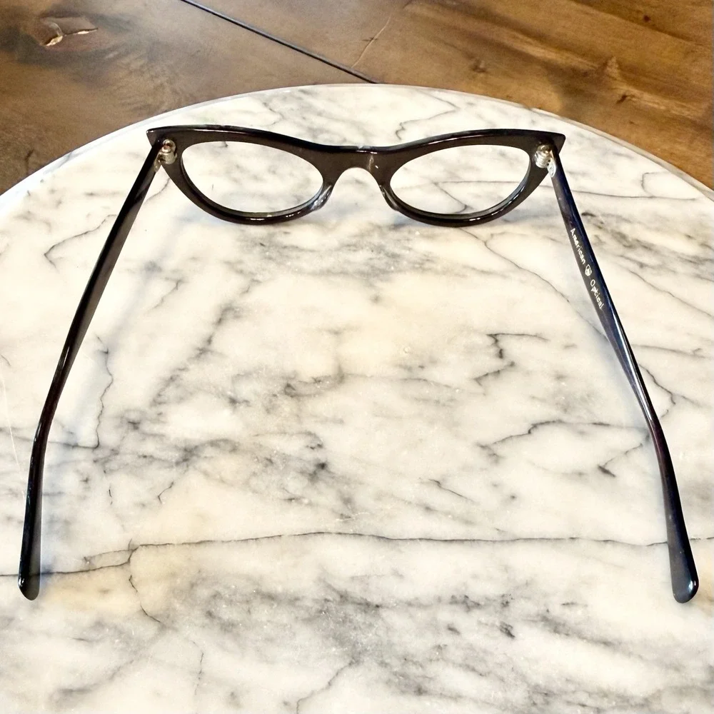 NEW 50s VTG American Optical MCM Cat Eye Women Eyeglass Frames Eye Glasses Brown